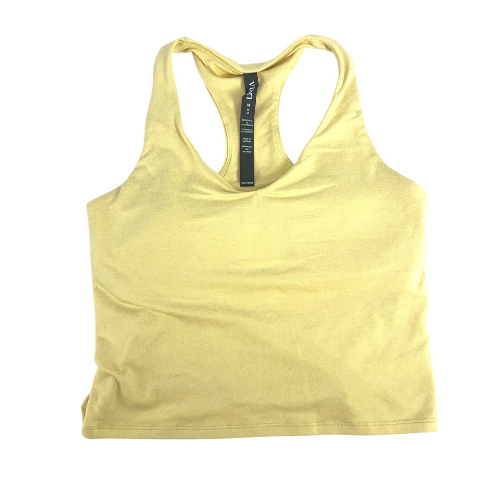 Vuori Mindset Tank Top Yellow Heather Racerback Built-in Bra VW1172 Womens M